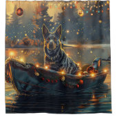 Blue Heeler Weihnachtsfest Reise Duschvorhang (Vorderseite)