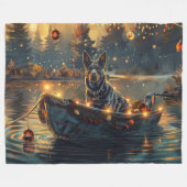 Blue Heeler Weihnachtsfest Reise Fleecedecke (Vorderseite (Horizontal))