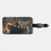 Blue Heeler Weihnachtsfest Reise Gepäckanhänger (Rückseite horizontal)