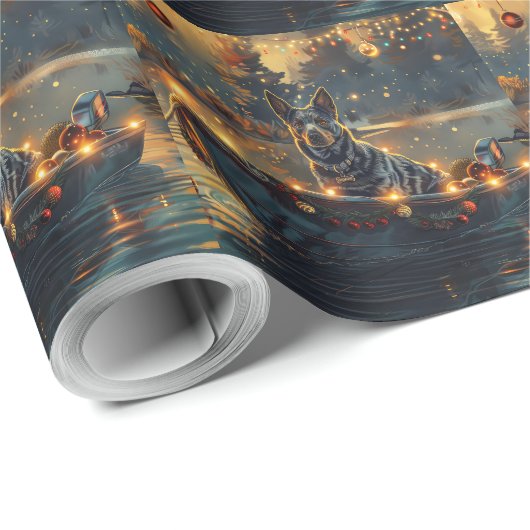 Blue Heeler Weihnachtsfest Reise Geschenkpapier (Rolleneckpunkt)