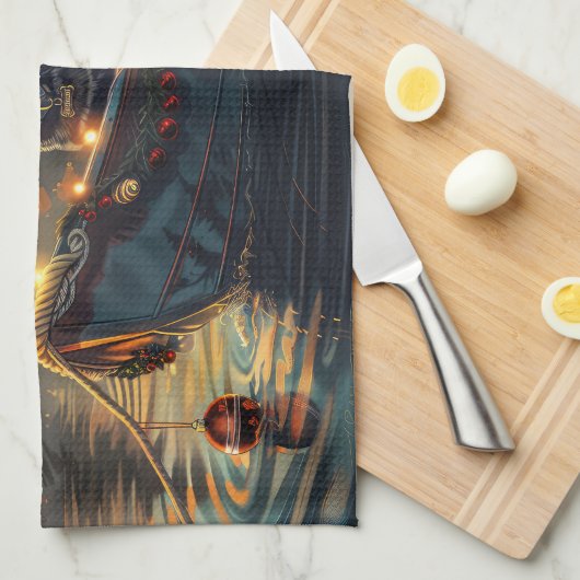 Blue Heeler Weihnachtsfest Reise Geschirrtuch (Viertel Falte)