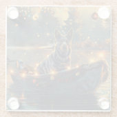 Blue Heeler Weihnachtsfest Reise Glasuntersetzer (Rückseite)