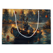 Blue Heeler Weihnachtsfest Reise Große Geschenktüte (Rückseite)