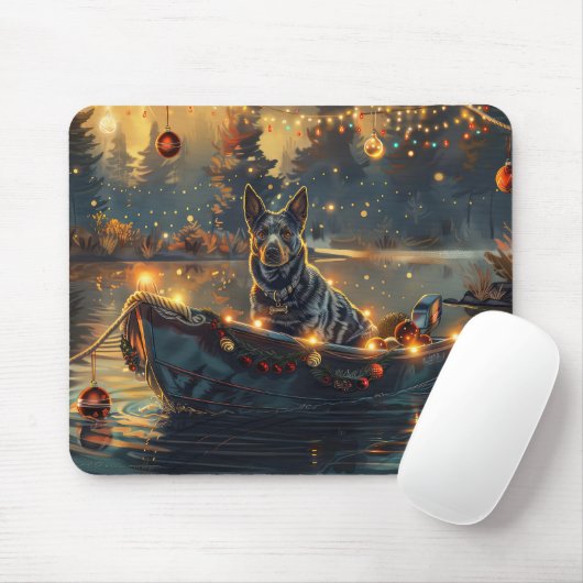 Blue Heeler Weihnachtsfest Reise Mousepad (Mit Mouse)