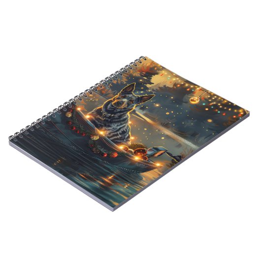 Blue Heeler Weihnachtsfest Reise Notizblock (Linke Seite)