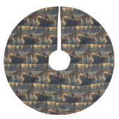 Blue Heeler Weihnachtsfest Reise Polyester Weihnachtsbaumdecke (Vorderseite)