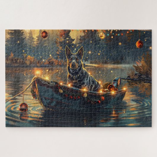 Blue Heeler Weihnachtsfest Reise Puzzle (Horizontal)