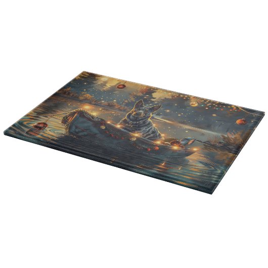 Blue Heeler Weihnachtsfest Reise Schneidebrett (Ecke)