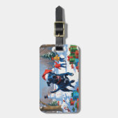 Blue Heeler Weihnachtsfest Schneeszene Gepäckanhänger (Vorderseite vertikal)