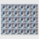 Blue Heeler Weihnachtsfest Schneeszene Geschenkpapier (Flach)
