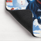 Blue Heeler Weihnachtsfest Schneeszene Mousepad (Ecke)