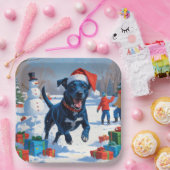 Blue Heeler Weihnachtsfest Schneeszene Pappteller (Party)