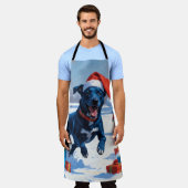Blue Heeler Weihnachtsfest Schneeszene Schürze (Getragen)