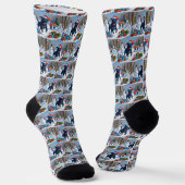 Blue Heeler Weihnachtsfest Schneeszene Socken (Gewinkelt)