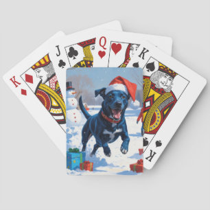 Blue Heeler Weihnachtsfest Schneeszene Spielkarten