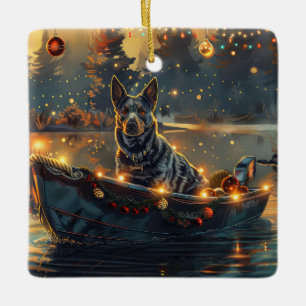 Blue Heeler Weihnachtsfestreise Keramikornament