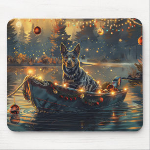 Blue Heeler Weihnachtsfestreise Mousepad