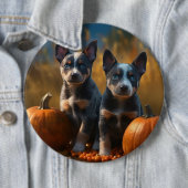 Blue Heeler Welpe Autumn Delight Pumpkin Button (Beispiel)
