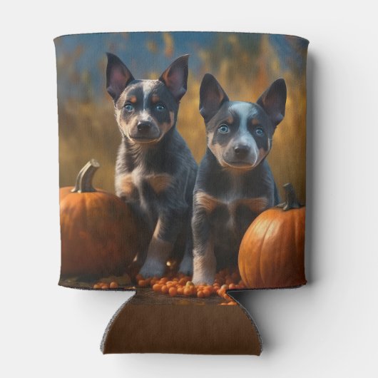 Blue Heeler Welpe Autumn Delight Pumpkin Dosenkühler (Rückseite)