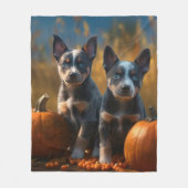 Blue Heeler Welpe Autumn Delight Pumpkin Fleecedecke (Vorderseite)