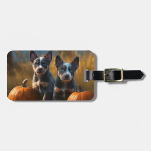 Blue Heeler Welpe Autumn Delight Pumpkin Gepäckanhänger