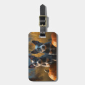 Blue Heeler Welpe Autumn Delight Pumpkin Gepäckanhänger (Vorderseite vertikal)