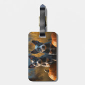 Blue Heeler Welpe Autumn Delight Pumpkin Gepäckanhänger (Rückseite vertikal)