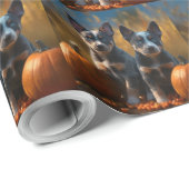 Blue Heeler Welpe Autumn Delight Pumpkin Geschenkpapier (Rolleneckpunkt)