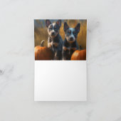 Blue Heeler Welpe Autumn Delight Pumpkin Karte (Innenseite)