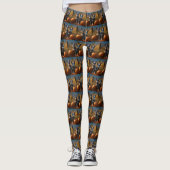 Blue Heeler Welpe Autumn Delight Pumpkin Leggings (Vorderseite)
