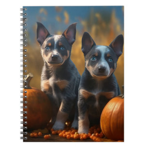 Blue Heeler Welpe Autumn Delight Pumpkin Notizblock