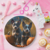 Blue Heeler Welpe Autumn Delight Pumpkin Pappteller (Party)