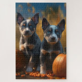 Blue Heeler Welpe Autumn Delight Pumpkin Puzzle (Vertikal)