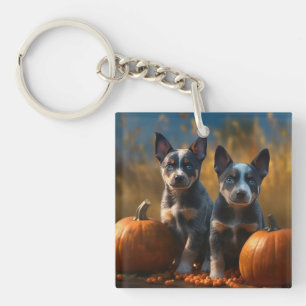 Blue Heeler Welpe Autumn Delight Pumpkin Schlüsselanhänger