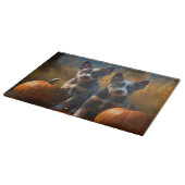 Blue Heeler Welpe Autumn Delight Pumpkin Schneidebrett (Ecke)