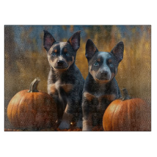 Blue Heeler Welpe Autumn Delight Pumpkin Schneidebrett
