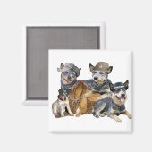 Blue Heeler's Go Western Magnete Magnet (Vorderseite/Rückseite)