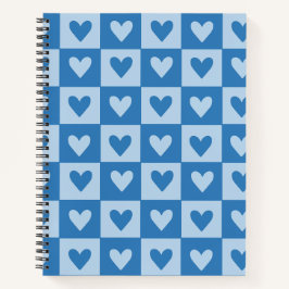 Blue-Heft-Checkerboard-Notebook Notizblock