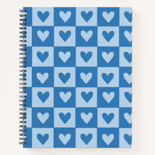 Blue-Heft-Checkerboard-Notebook Notizblock
