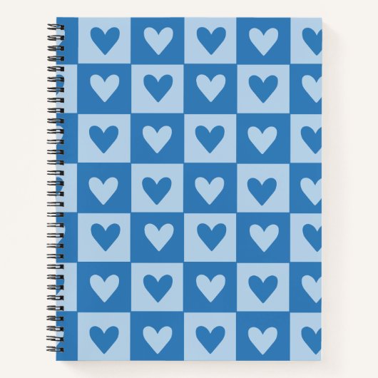 Blue-Heft-Checkerboard-Notebook Notizblock (Vorderseite)