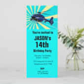 Blue Helicopter Einladung (Stehend Vorderseite)