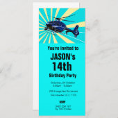 Blue Helicopter Einladung (Vorne/Hinten)