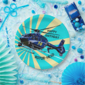 Blue Helicopter Pappteller (Party)