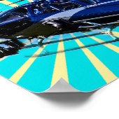 Blue Helicopter Poster (Ecke)