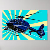 Blue Helicopter Poster (Vorne)