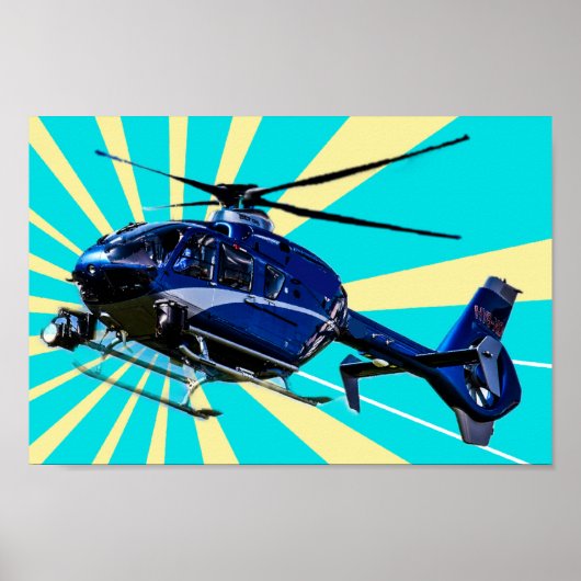 Blue Helicopter Poster (Vorne)