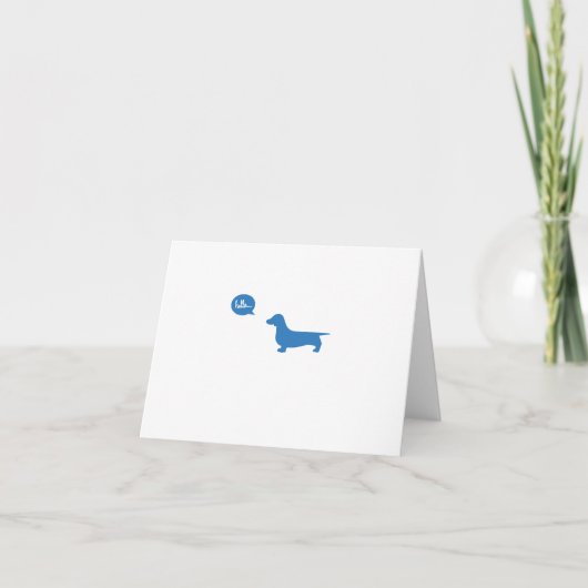Blue Hello Dog Card Karte (Vorderseite)