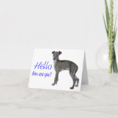 Blue Hello Greyhound Puppy Karte (Vorderseite)