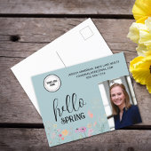 Blue Hello Spring Floral Real Anwesen Werbung Postkarte