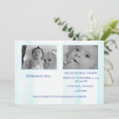 Blue Hello World Boy Birth Ankündigung (Stehend Vorderseite)